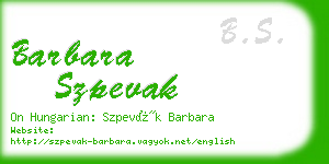 barbara szpevak business card